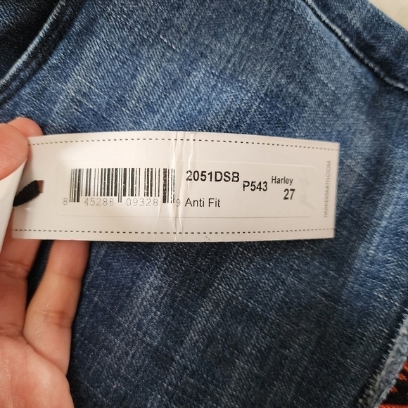 NWT Parker Smith Anti-Fit Straight Leg Folded Hem "Harley" Jeans size 27 - Picture 5 of 7